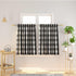 3 Pc Classic Cotton Kitchen Window Curtain Set - Black & White Buffalo Check Tier & Valance, 54" x 18" / 27" x 36"