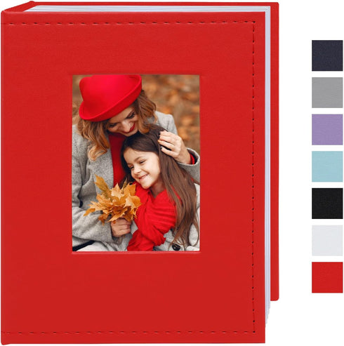 Small Photo Album, 4x6 100 Pockets Leather Cover Picture Book Holds 4x6 Photos for Wedding, Baby, Family, Graduation