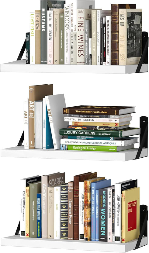 upsimples 15.7 Inches Floating Book Shelves for Wall, Wood Shelves for Living