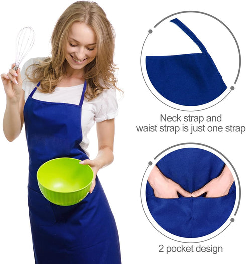 24 Pack Commercial Tarpop Bib Aprons Unisex Apron Resistant Apron Kitchen BBQ Crafting Aprons for Women Men Chef (Mixed