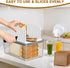 Upgrade Bread Slicer with Bread Box - Adjustable Width Cutting Guide, Foldable and Compact with Crumb Tray
