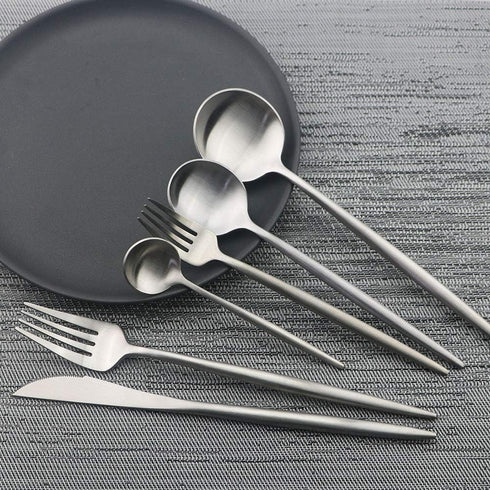JASHII Luxury Flatware, Silverware Sets, 6-pieces Elegant Cute 18/10 Stainless Steel Silverware Set for Eating Home Kitchen Hotel Restaurant, Service Sets for 1 People, Dishwasher Safe by JASHII