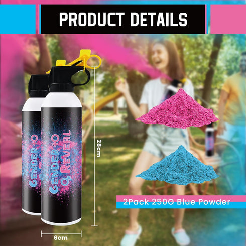 2Pack Gender Reveal Fire Extinguisher Blue or Pink Large Gender Reveal Smoke Powder Fire Extinguisher Baby Gender