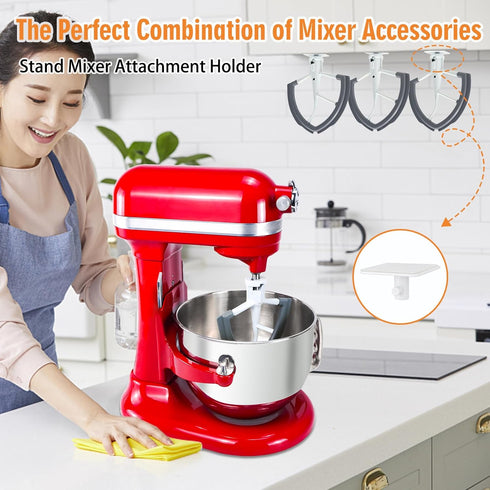 Stand Mixer Attachment Holders, Compatible with Kitchenaid Mixer Accessories (White)