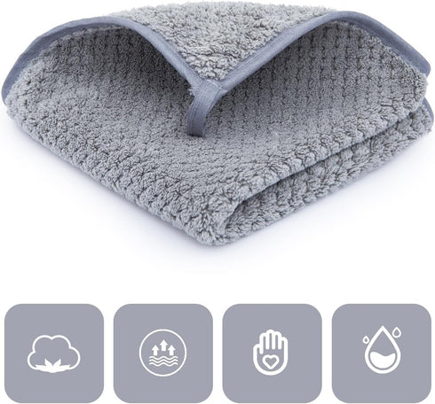 Set 13x13 Inch Set 6, MaopaoBeauty Washcloth for Bathroom - Quick Drying - Ultra Soft Microfiber Absorbent Towel
