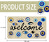 Evil Eye Doormat, Psychedelic Welcome Mat, Low-Profile Non-Slip Throw Rug for Indoor/Outdoor, 17 X 30 Inch