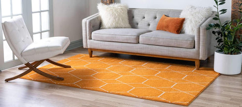 Unique Loom Trellis Frieze Collection Area Rug - Geometric (2' x 3' 1", Orange/ Ivory) by Unique Loom