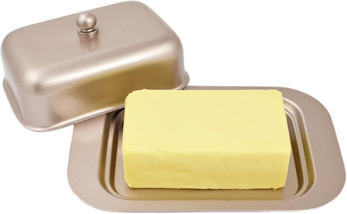 Elegant Stainless Steel Butter Keeper with Convenient Lid