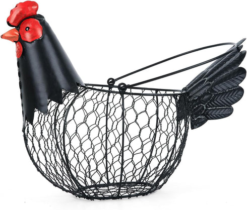 FJAXLJGYP Chicken Egg Basket, Egg Collecting Baskets,Metal Wire Egg Basket with Handle, Farmhouse