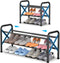 YEASHEIN 2-Tier Expandable Shoe Rack for Closet Floor, X-Frame Metal Small Shoe