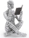 inheming Reading Figurine Bookshelf Decor, Creative Abstract Thinker Statue, Home Office Modern Shelf