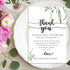 Giftideaworkshop 50 Wedding Reception Thank You Cards, Greenery Table Place Setting Cards, 4x6 inch