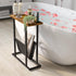 Yusong Narrow Side Table for Small Spaces, Small End Table with Magazine Holder, Skinny Slim Little Thin Table