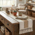 48 Inch, yuboo Boho Coffee Table Runner Spring Farmhouse Burlap Dresser Runner Scarf, Rustic Macrame Runner for Round