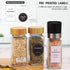 24-Pack 4 Oz Set Glass Spice Jars with Bamboo Lids, Clear Square Spice Containers with Airtight Seal, Spice Bottles