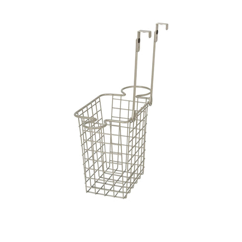 Spectrum Grid Tall Bathroom & Under Sink Organizer, Satin Nickel - Over the Cabinet Styling Station for Hair Dryer,