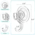 VIS'V Suction Cup Hooks - Small Heavy Duty Shower Suction Hooks, Removable and Reusable, Clear (4 Pcs)