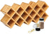 Criss-Cross 18-Jar Bamboo Countertop Spice Rack Organizer, Kitchen Cabinet Cupboard Wall Mount