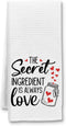 The Secret Ingredient is Always Love: Funny Kitchen Towels, Flour Sack Dish Towels, Housewarming Gifts
