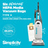 Simplicity Vacuums SAH-6 Certified Hepa Vacuum Bags, Fits S20EZM, 6-Pack Set