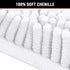 H.VERSAILTEX Pure White Bath Mat, Non Slip Chenille Rug 17" x 24" for Bathroom