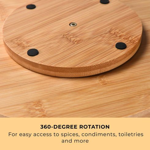 Prosumer's Choice 10x10-Inch Bamboo Lazy Susan Spinning Organizer Turntable for Kitchen Countertop or Bathroom