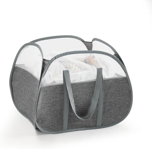 TECHMILLY Pop Up Foldable Laundry Basket, 90L Large Capacity Tear Proof Hamper with Reinforced Handles for Dirty