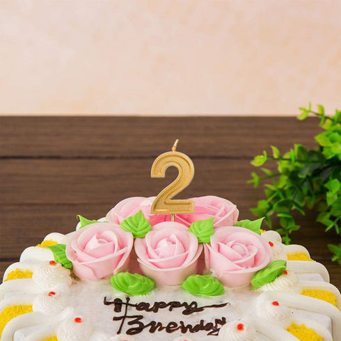 Luter Gold Glitter Happy Birthday Cake Candles, Number 3 Birthday Candle Topper Decoration