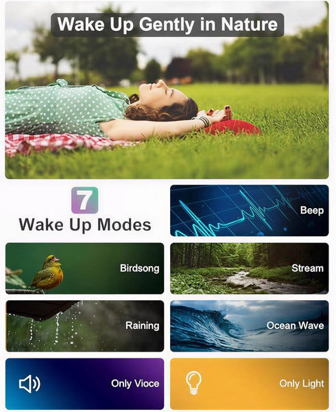 3 Dimmable Snooze winshine Touch Wake Up Night Light with Sunrise Simulation Alarm Clock, Ways Warm White Bedside Lamp