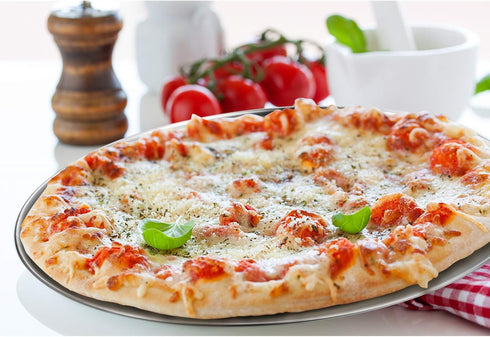 Deedro Pizza Baking Pan, 10 Inch Stainless Steel Round Pizza Tray for Home Restaurant, Easy Clean & Dishwasher Safe