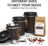 2.2lbs 39oz,Black Veken Large Coffee Canister with Window, Kitchen Food Storage Airtight Stainless Steel Container