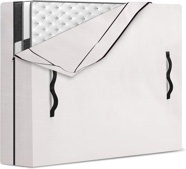 Mattress Bags for Moving and Storage with 8 Handles, Heavy Duty Cover with Strong Zipper Closure, Cali King