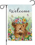 Welcome Spring Garden Flag 12x18 Inch Burlap Double Sided Vertical Highland Cow Farmhouse Outdoor Decor
