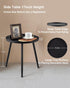 3 AOJEZOR Side Table: End Table for Indoor Use - Small Side Tables for Small Spaces All Matte Black with Legged