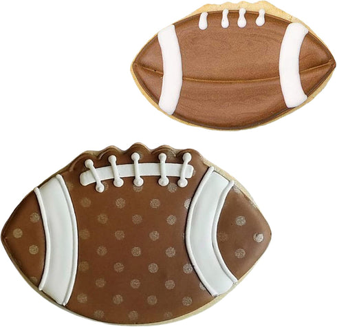 Football Cookie Cutters 2-Pc Set - Made in USA by Ann Clark, 4.5", 3.5"