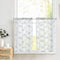 Topick White Sheer Kitchen Curtains with Sage Green Leaf Embroidery, 36 Inch Rod Pocket, 2 Panels for Short Windows