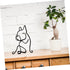 Wrought Iron Pet Ornament, Abstract Dog Sculpture, Metal Art Figure, Geometric Statue for Desk Decor, Office
