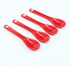 Set of 4 Red Ceramic Mini Coffee Spoons, 3.5” Asian Spoons for Tea, Yogurt, Sauce, and Desserts