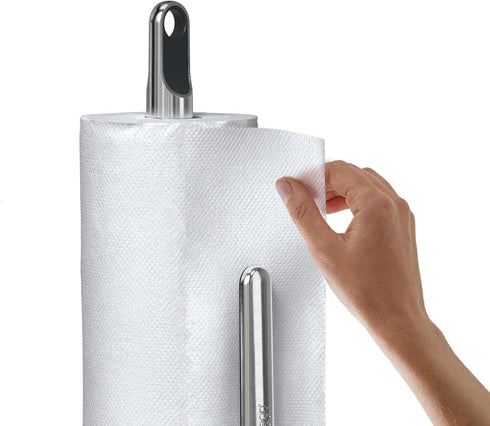 5.5" Joseph Joseph Hold Easy-Tear Paper Towel Kitchen Roll Holder, Weighted, Non-Slip Base, Fits up to Diameter Rolls