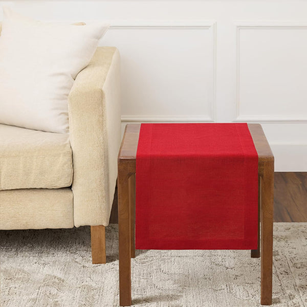 Solino Home Linen Red Table Runner 36 Inches - 100% Pure Linen