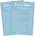 Blue Theme Bridal Shower Games for 25 Guests - Over or Under Games, Wedding Advice Cards for Reception