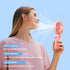 Handheld Fan Portable Misting Fan, Rechargeable Personal Mister with 5 Speeds, 3000mAh Battery, Pink