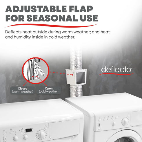 Deflecto Extra Heat Dryer Saver, Compatible with 4 Inch Transition Ducts, White