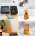 Amber Cat Figurines Statue Decor Cat Memoial Gifts for Cat Lovers Mom Women,Knick Knacks for Shelf, Bookshelf