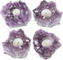 5.5 Inch JIC Gem Amethyst Candle Holder Natural Purple Crystals Candle Stand Large Amethyst Tealight Candle Holders