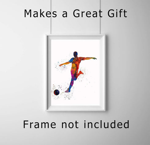 Male Soccer Player Abstract Sport Wall Art Print 11x14 for Teen Boy Bedroom Decor