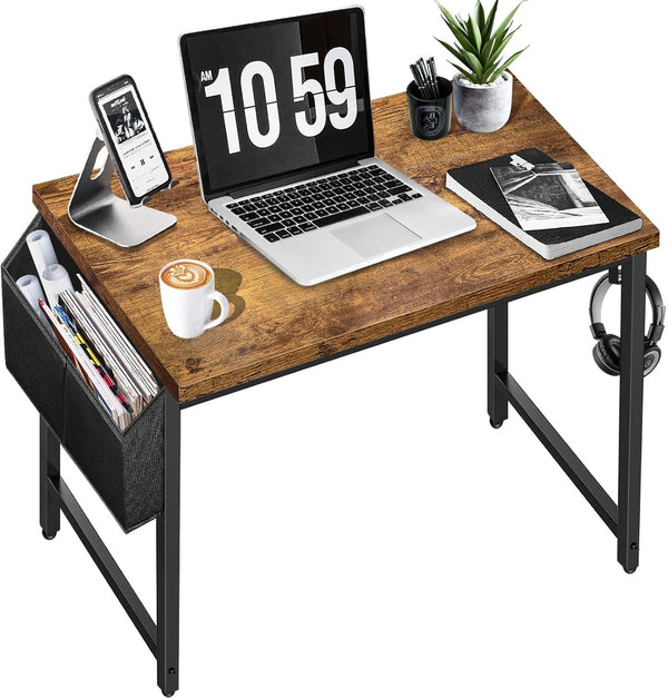 Small Desk for Small Spaces: DLisiting Student Kids Study Writing Computer Table, Rustic 30-31 Inch