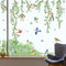 decalmile Spring Summer Hanging Green Vine: Double Sided Window Clings with Birds and Tree Leaves