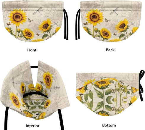 Sunflower Tea Cozy, Insulated Dragonfly Teapot Warmer, Decorative Butterfly Cozy for Women