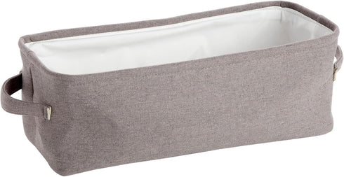 Juvale Toilet Paper Storage Basket for Bathroom Organizing, Rectangular Bin for Fabric Storage, Counter (Gray, 16 x 6 x
